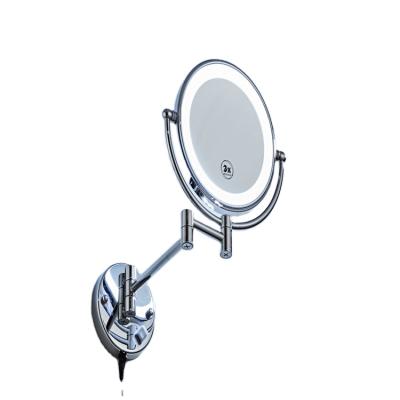 China 2022 New Product Intelligent Rechargeable Led Wall Mounted Magnifying Bathroom Stainless Steel Makeup Mirror for sale