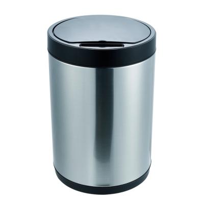 China Sustainable Round Battery Stainless Steel Sensor Modern Smart Home 9l Automatic Trash Can for sale