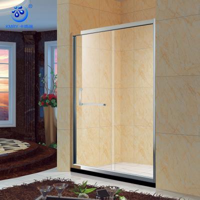 China Hardware Built Kmry Bathroom Design Frame Shower Glass Door Roller Small Sliding Clear Tempered Glass Accessories Waterproof Shower Door for sale