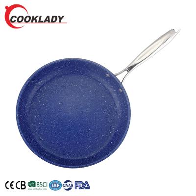 China New Viable Professional Stainless Steel Main Stick Pan Kitchen Pots Chinese Wok Breakfast Induction Non Frying Pan Cooking Pan for sale