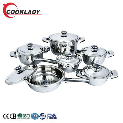 China China Manufacturer Metal Induction Base 3ply Sustainable Cookware Set Stainless Steel Casserole SS Household Cookware With Thermostat Knob for sale