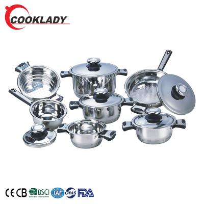 China Good Quality Kitchen Accessories Stainless Steel Cookware Set Viable Pot And Pan Set for sale