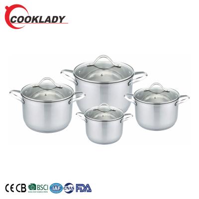 China Wholesale German Italian Cookware 201 Stainless Steel Triple Cookware 201 Set Viable Good Price for sale