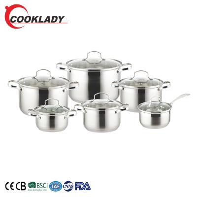 China Sustainable Brand New Cookware Set Germany Frying Pan Stainless Steel Cookware Sets Cooking Pot for sale