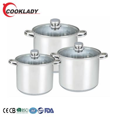 China Viable factory directly sell cookware 6pcs shape soup stock pots stainless steel straight stock pot cooking set for sale