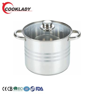 China Viable best and cheapest large size stainless steel stock pot induction kitchen cooking pot bargain cookware stainless pot for sale