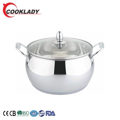 China Good Price Viable Chefmate Premium Stainless Steel Die-Cast Casserole Cookware Set With White Glass Lid for sale