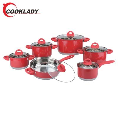 China Best Selling Sustainable Color Nonstick Pressure Fruit Shape Cooking Pot Cheap Hotel Cookware Sets for sale