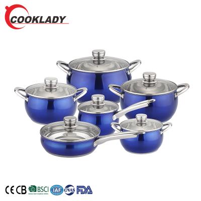 China Kitchen Use Stainless Steel 12Pcs Multifunctional Cookware Set Best Viable Price for sale