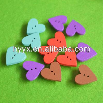 China Heart Shape Wooden Button for sale