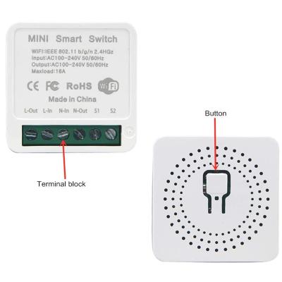 China Smart Home Smart Automation DIY Switch Mobile Phone Tuya APP Universal Life 16A Mini Smart Wifi DIY Module for sale