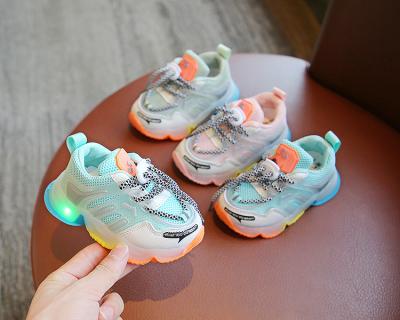 China Brand Casual Chunky Sneakers Girls Boys Mesh Runner Shoes Toddler Little Child Sports School Kids Lightweight Lace Up Trainers for sale