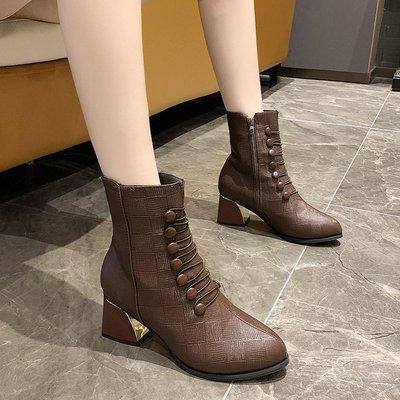 China Autumn Winter Women Ankle Boots ladies high heel lace-up boots casual women's fashion trend high-heeled boots new for sale