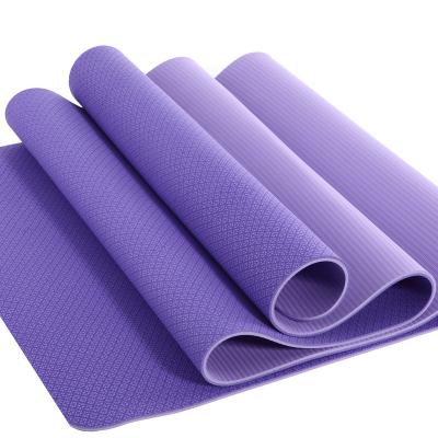 China Custom Yoga Mat With Free Logo Position Line Slip Band Strap Waterproof Non-double color durable and comfortable for sale