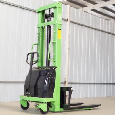 China Hotels Semi Electric Remote Control Stacker 2T 3m Lifter Electric Pallet Forklift for sale