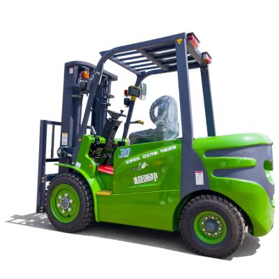 China Hotels lithium battery forklifts 1.5t 2t smart small ac motor with mini 4 wheels solid tires triple mast for sale