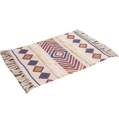 China Soft Vintage Bohemian Hand & Woven Blanket Tassel Mat Bedroom Study Floor Rug for sale