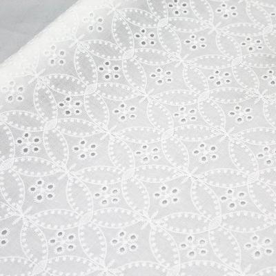 China 2020 Viable Embroidery High Quality White Cotton Lace Fabric Hollow Mesh Lace Fabric Wedding For Dress for sale