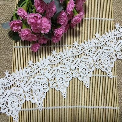 China Latest Viable Lace Embroidery Trim Mesh Lace Trim Embroidered White for sale