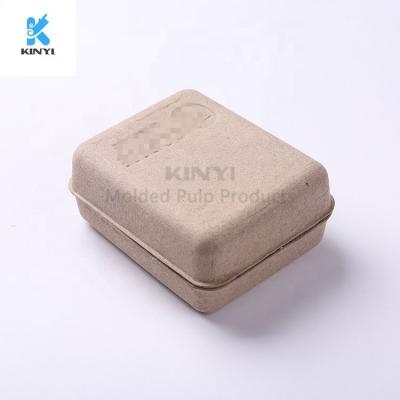 China Recycled Materials Materials Biodegradable Eco - Friendly Recycled Paper Pulp Molded Clamshell Paper Box for sale