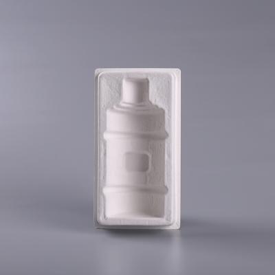 China Eco - Friendly Biodegradable Single Bottle Sugar Cane Bagasse Pulp Molded Wine Packaging Box for sale