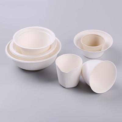 China CLASSIC Eco Friendly Biodegradable Bagasse Pulp Molded Salad Bowl , Disposable Paper Bowl for sale