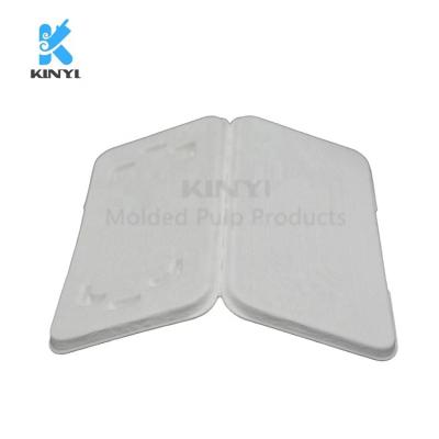 China Molded Recyclable Molded Pulp Kraft Paper Pulp Cell Phone Packaging Box Custom Tray for sale