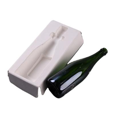 China Molded Paper Pulp Wine Shipper Packaging Box With Inserts Recycled Paper Pulp Wine Tray for sale