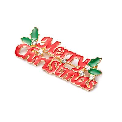 China ALLOY Premium Quality Enamel Merry Christmas Brooch Pin Christmas Brooch for sale