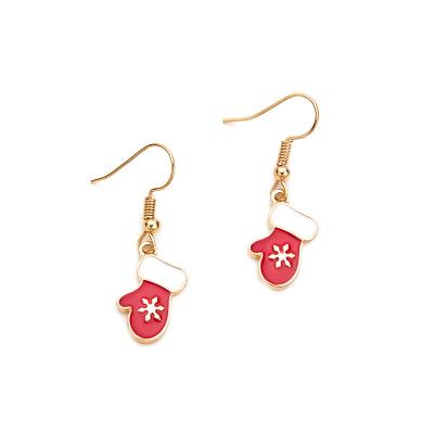 China TRENDY Fashion Christmas Cute Red Enamel Snowflake Stud Earrings For Women for sale