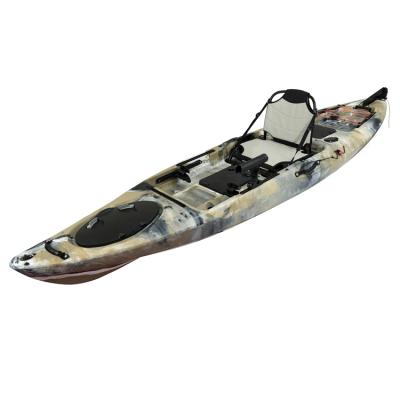 China LLDPE HULL for fishing kayak hot sale 12 ft pedal drive kayak sea sit on top plastic canoe kayak fishing boat with motor for sale