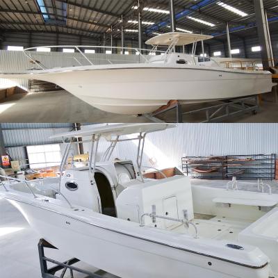 China Entertainment factory wholesale fishing boat 30ft customize colorful center console fiberglass work fishing boat for sale