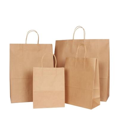 China Brown Kraft Paper Bag Recyclable Stocked Packaging Wholesale for sale