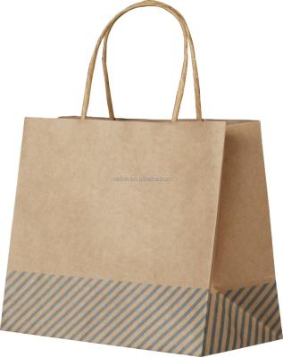 China Wholesale Recyclable Custom Printed Brown Kraft Gift Paper Shopping Bags With Handles In Stock for sale