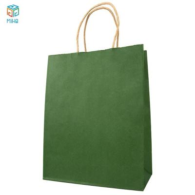 China Wholesale Recyclable High Quality Recyclable Gift Shopping Handbags With Twist Handle Kraft Paper Bags for sale