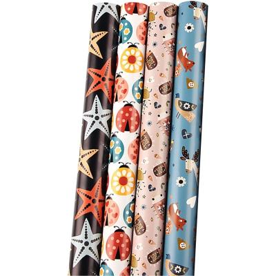 China Recycled Materials Manufacturing Christmas Custom Printed Gift Wrapping Paper for sale