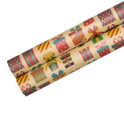 China High Quality Recycled Materials Kraft Paper Gift Wrapping Christmas for sale