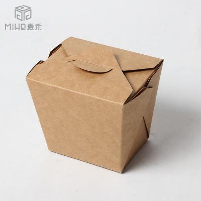 China Recyclable Take Away Fast Food Brown Kraft Paper Box for sale