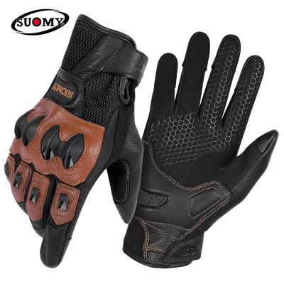 China Breathability Motorcycle Gloves Breathability Genuine Leather Flexibility/Summer Anti-fall Climbing Racing Touch Screen Men's Four Seasons for sale