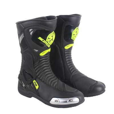 China Breathable Scoyco Racing Boots Motorcycle Break Shoes Riding Leather Boots For Men for sale