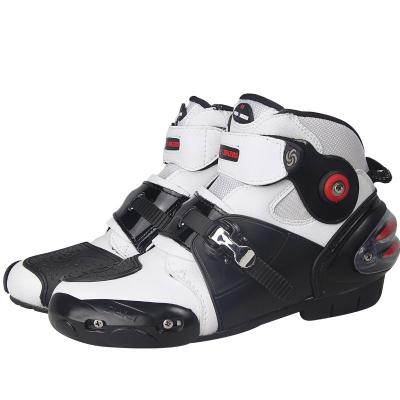 China Breathable Motorcycle Boots Riding Racing Cut Out Shoes Leather Boots For Men for sale