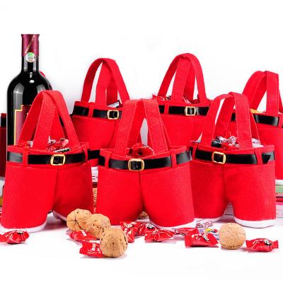 China Safety Christmas Gift Candy Bag Santa Suspenders Snack Bag Christmas Decoration Gift Bag for sale