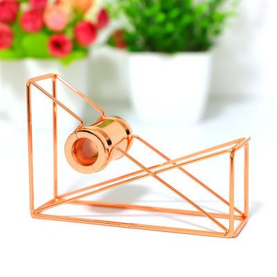 China Minimalist Desktop Metal Rose Gold Copper Wiring Cutter Tape Dispenser as pictures for sale