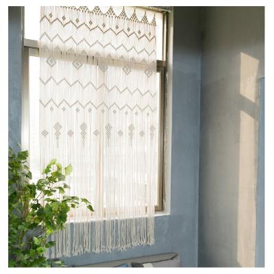 China Wholesale Decoration Cotton Rope Eco - Friendly Pure Hand - Woven Door Curtain Bohemian Tapestry Nordic Decoration for sale