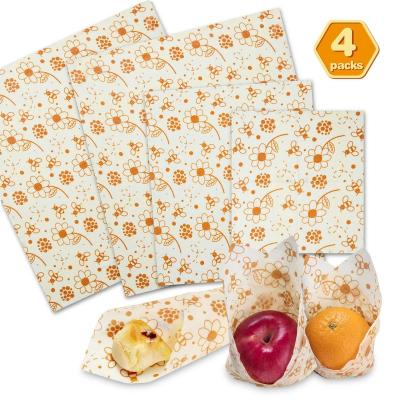 China Food Fruit Reusable Zero-Waste Beeswax Wrap Zero-Waste Beeswax Wrap Food Sandwich Fruit Wax Fresh Preservation Eco Friendly Wraps for sale