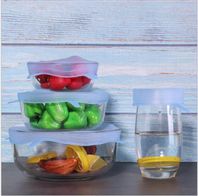 China 6 Pcs Non Refillable / Set Universal Lids Reusable Silicone Stretch Food and Container Lids for Refrigeration and Microwave for sale