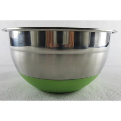 China Sustainable High Quality Salad Mixing Bowl Set Of 4 With Lids Non-slip Silicone Stainless Steel Bowl Kitchenware Bottom Serving Bowls Set for sale