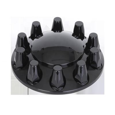 China Low MOQ Truck Accessories Truck Front Axle Covers 22.5 Inch Black ABS Wheel Covers For Truck for sale