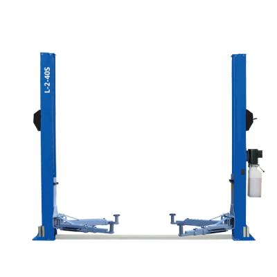 China 4Ton two post single lock releas floor sporty parking vehicle hydraulic plate double cylinder crane car lift 4.0t (10000lbs) ultra low protection for sale