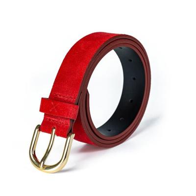 China Factory Wholesale Comfortable Buckles Belt Lady Customized Red High Quality Belt Women for sale